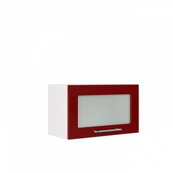 Бруклин ШВГС 600 Шкаф верхний горизонтальный со стеклом (Бетон белый/корпус Белый) в Нюрбе - nyurba.mebel54.com | фото