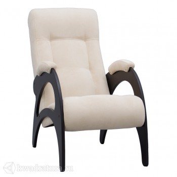 Кресло для отдыха Неаполь Модель 9 без лозы (Венге-эмаль/Ткань Ваниль Verona Vanilla) в Нюрбе - nyurba.mebel54.com | фото