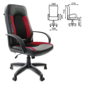 Кресло офисное BRABIX Strike EX-525 (черно-красный) в Нюрбе - nyurba.mebel54.com | фото