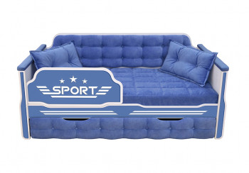 Кровать 170 серии Спорт 1 ящик 85 Синий (подушки) в Нюрбе - nyurba.mebel54.com | фото