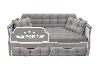 Кровать 170 серии Спорт 2 ящика 45 Серый (подушки) в Нюрбе - nyurba.mebel54.com | фото