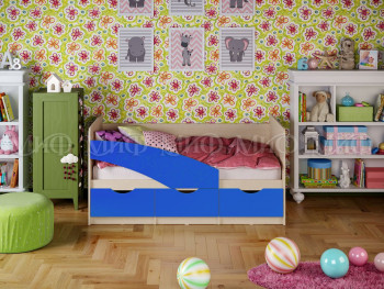 Кровать Бабочки 1,6м (Синий матовый) в Нюрбе - nyurba.mebel54.com | фото