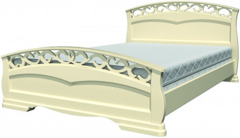 Кровать Грация-1 из массива сосны 1400*2000 Слоновая кость в Нюрбе - nyurba.mebel54.com | фото