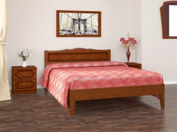 Кровать Карина-7 из массива сосны 1600*2000 Орех в Нюрбе - nyurba.mebel54.com | фото