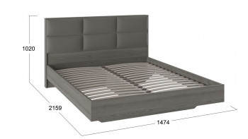 Кровать «Либерти» с мягким изголовьем и подъемным механизмом Хадсон/Ткань Грей/1400 в Нюрбе - nyurba.mebel54.com | фото