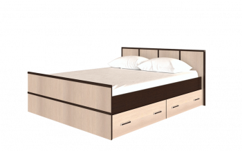 Кровать Сакура с настилом и ящиками 1,4 (Венге/Лоредо) в Нюрбе - nyurba.mebel54.com | фото
