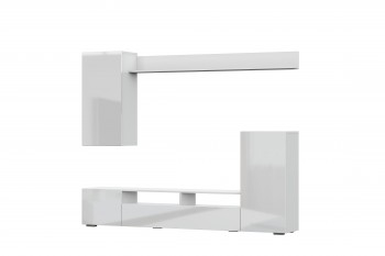 Мебель для гостиной МГС 4 (Белый/Белый глянец) в Нюрбе - nyurba.mebel54.com | фото