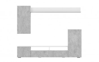 Мебель для гостиной МГС 4 (Белый/Цемент светлый) в Нюрбе - nyurba.mebel54.com | фото