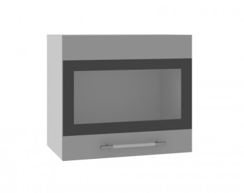 Ройс ВПГСФ 500 Шкаф верхний горизонтальный со стеклом с фотопечатью высокий (Графит софт/корпус Серый) в Нюрбе - nyurba.mebel54.com | фото