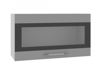 Ройс ВПГСФ 800 Шкаф верхний горизонтальный со стеклом с фотопечатью высокий (Графит софт/корпус Серый) в Нюрбе - nyurba.mebel54.com | фото