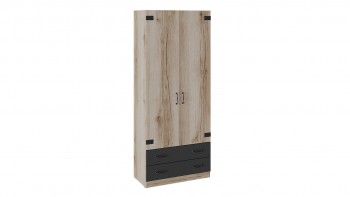 Шкаф для одежды комбинированный «Окланд» (Фон Черный/Дуб Делано) в Нюрбе - nyurba.mebel54.com | фото
