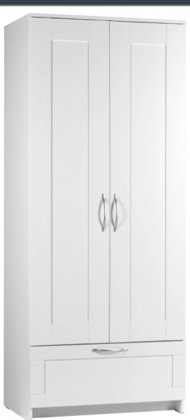 Шкаф двухдверный Сириус с 1 ящиком белый в Нюрбе - nyurba.mebel54.com | фото