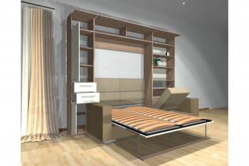 Шкаф-кровать с диваном Каролина в Нюрбе - nyurba.mebel54.com | фото