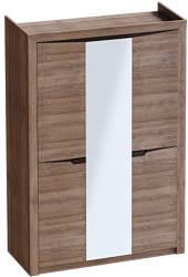 Шкаф трехдверный Соренто Дуб стирлинг/Кофе структурный матовый в Нюрбе - nyurba.mebel54.com | фото