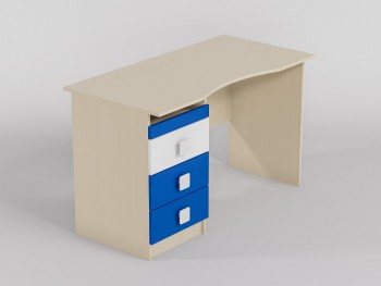 Стол (столешница с выемкой) Скай люкс (Синий/Белый/корпус Клен) в Нюрбе - nyurba.mebel54.com | фото