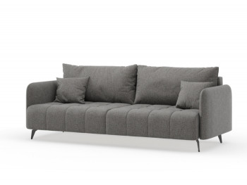 Валериан диван трёхместный прямой Стальной, ткань RICO FLEX 9292 в Нюрбе - nyurba.mebel54.com | фото